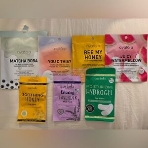 Lot of 7 Assorted Avatāra & Que Bella Face Masks
